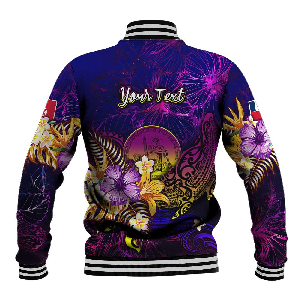 Wallis and Futuna Baseball Jacket Whale Hibiscus Polynesian DT02 - Polynesian Pride