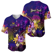 Wallis and Futuna Baseball Jersey Whale Hibiscus Polynesian DT02 - Polynesian Pride