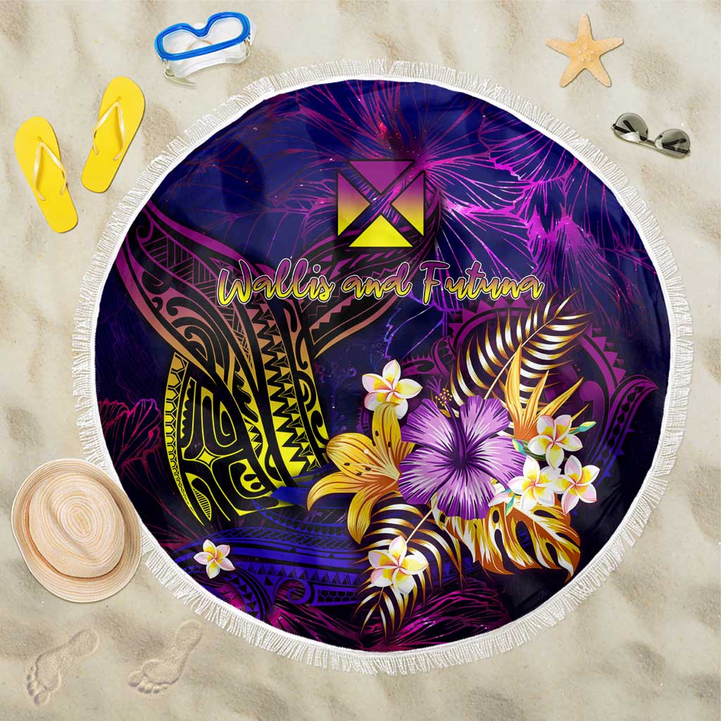 Wallis and Futuna Beach Blanket Whale Hibiscus Polynesian DT02 One Size 150cm Purple - Polynesian Pride