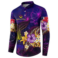 Wallis and Futuna Button Sweatshirt Whale Hibiscus Polynesian DT02 - Polynesian Pride