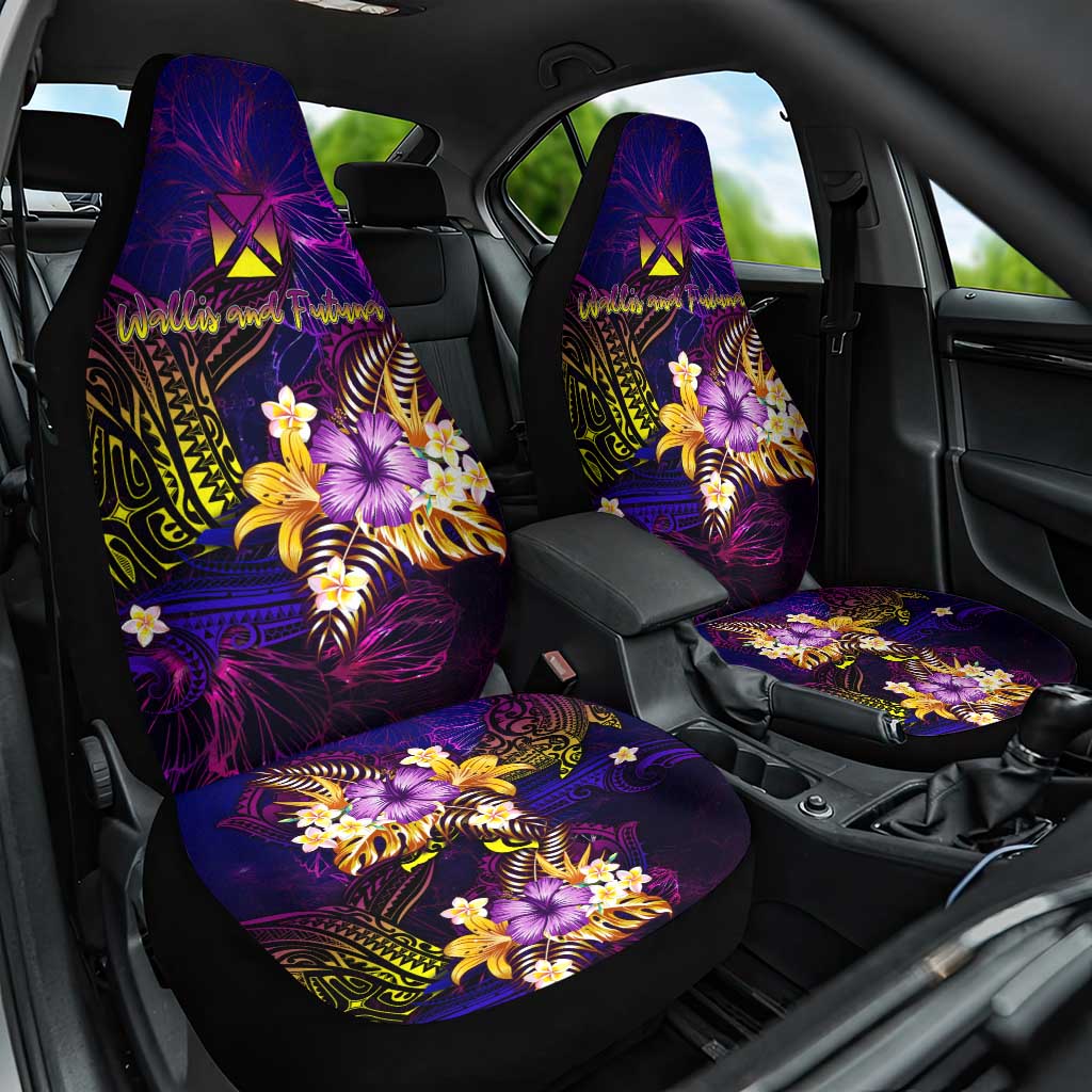Wallis and Futuna Car Seat Cover Whale Hibiscus Polynesian DT02 One Size Purple - Polynesian Pride