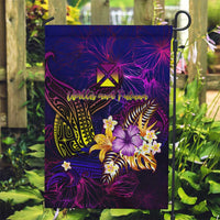 Wallis and Futuna Garden Flag Whale Hibiscus Polynesian DT02 Garden Flag Purple - Polynesian Pride