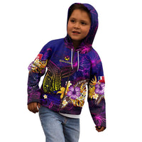 Wallis and Futuna Kid Hoodie Whale Hibiscus Polynesian DT02 - Polynesian Pride