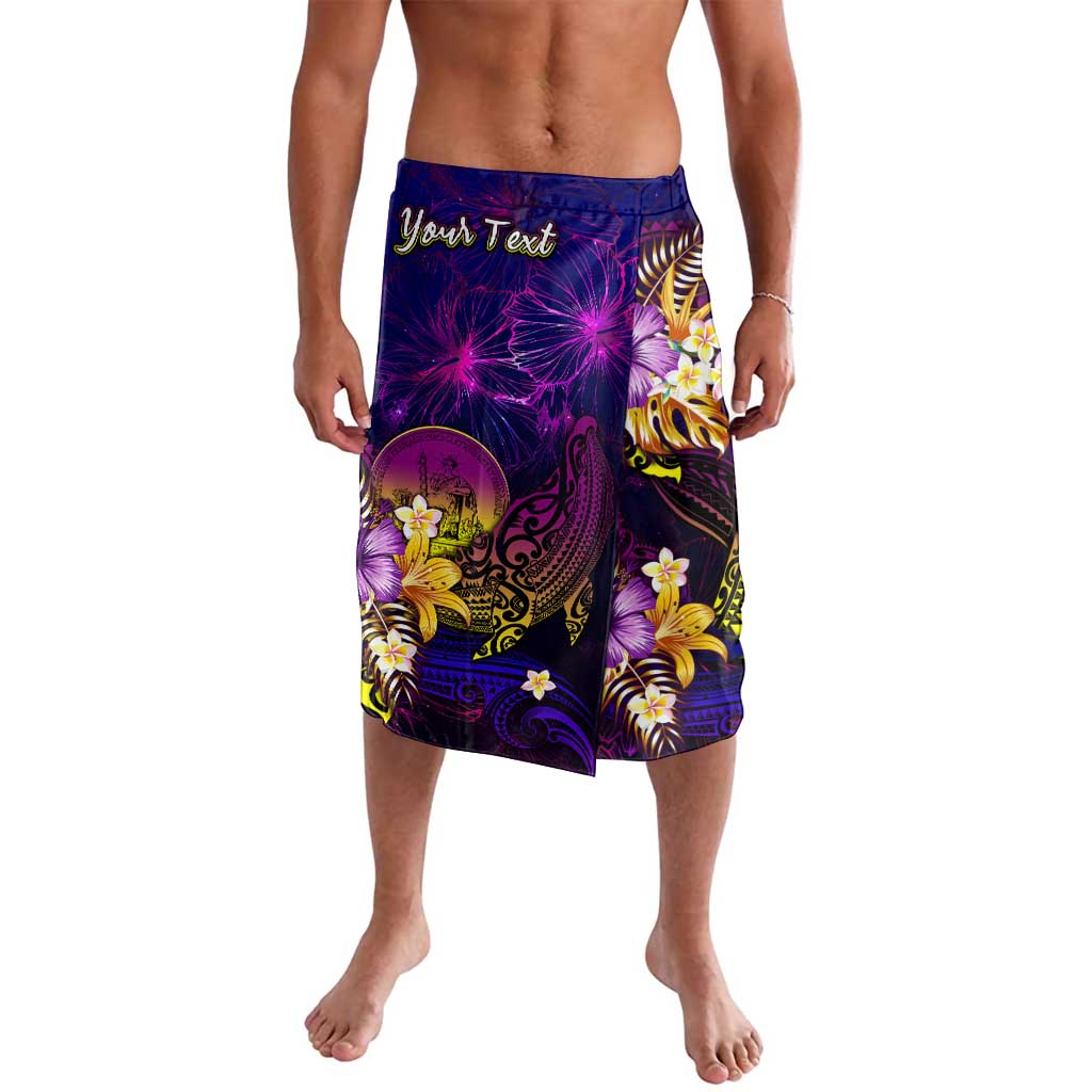 Wallis and Futuna Lavalava Whale Hibiscus Polynesian DT02 Purple - Polynesian Pride