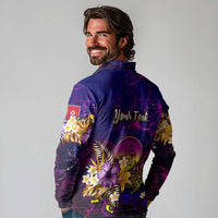 Wallis and Futuna Long Sleeve Polo Shirt Whale Hibiscus Polynesian DT02 - Polynesian Pride