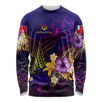Wallis and Futuna Long Sleeve Shirt Whale Hibiscus Polynesian DT02 Unisex Purple - Polynesian Pride