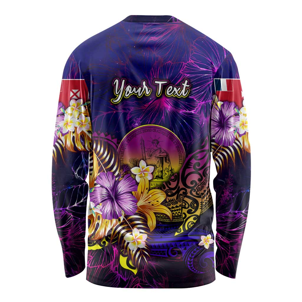 Wallis and Futuna Long Sleeve Shirt Whale Hibiscus Polynesian DT02 - Polynesian Pride