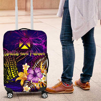 Wallis and Futuna Luggage Cover Whale Hibiscus Polynesian DT02 Purple - Polynesian Pride