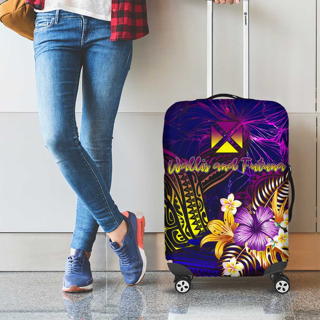Wallis and Futuna Luggage Cover Whale Hibiscus Polynesian DT02 - Polynesian Pride