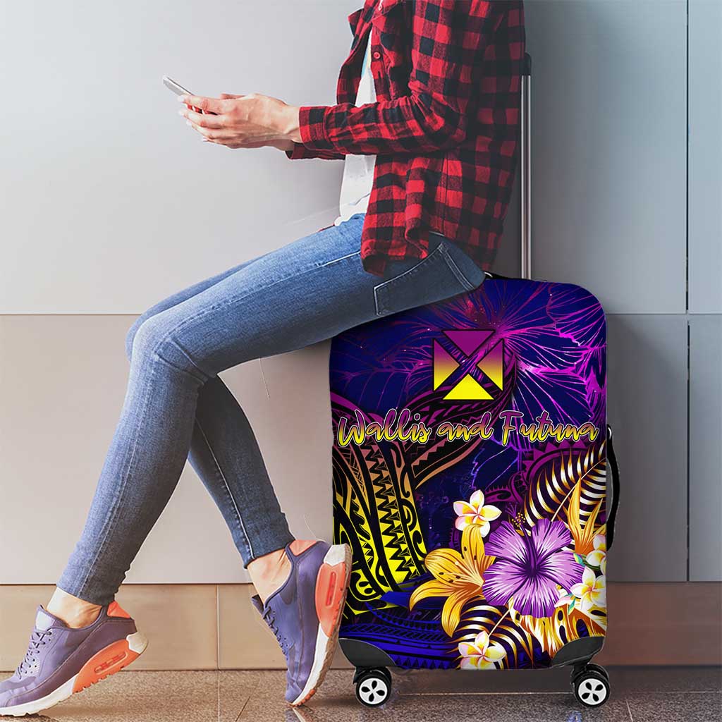 Wallis and Futuna Luggage Cover Whale Hibiscus Polynesian DT02 - Polynesian Pride