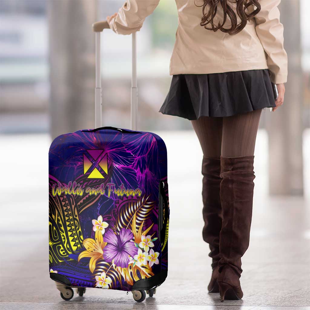 Wallis and Futuna Luggage Cover Whale Hibiscus Polynesian DT02 - Polynesian Pride