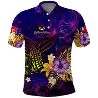 Wallis and Futuna Polo Shirt Whale Hibiscus Polynesian DT02 Purple - Polynesian Pride