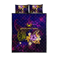 Wallis and Futuna Quilt Bed Set Whale Hibiscus Polynesian DT02 - Polynesian Pride