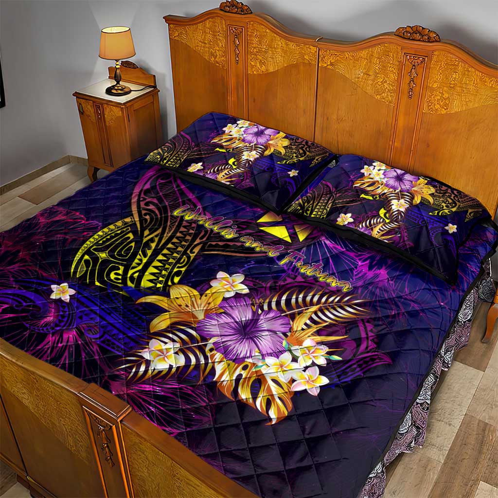 Wallis and Futuna Quilt Bed Set Whale Hibiscus Polynesian DT02 - Polynesian Pride