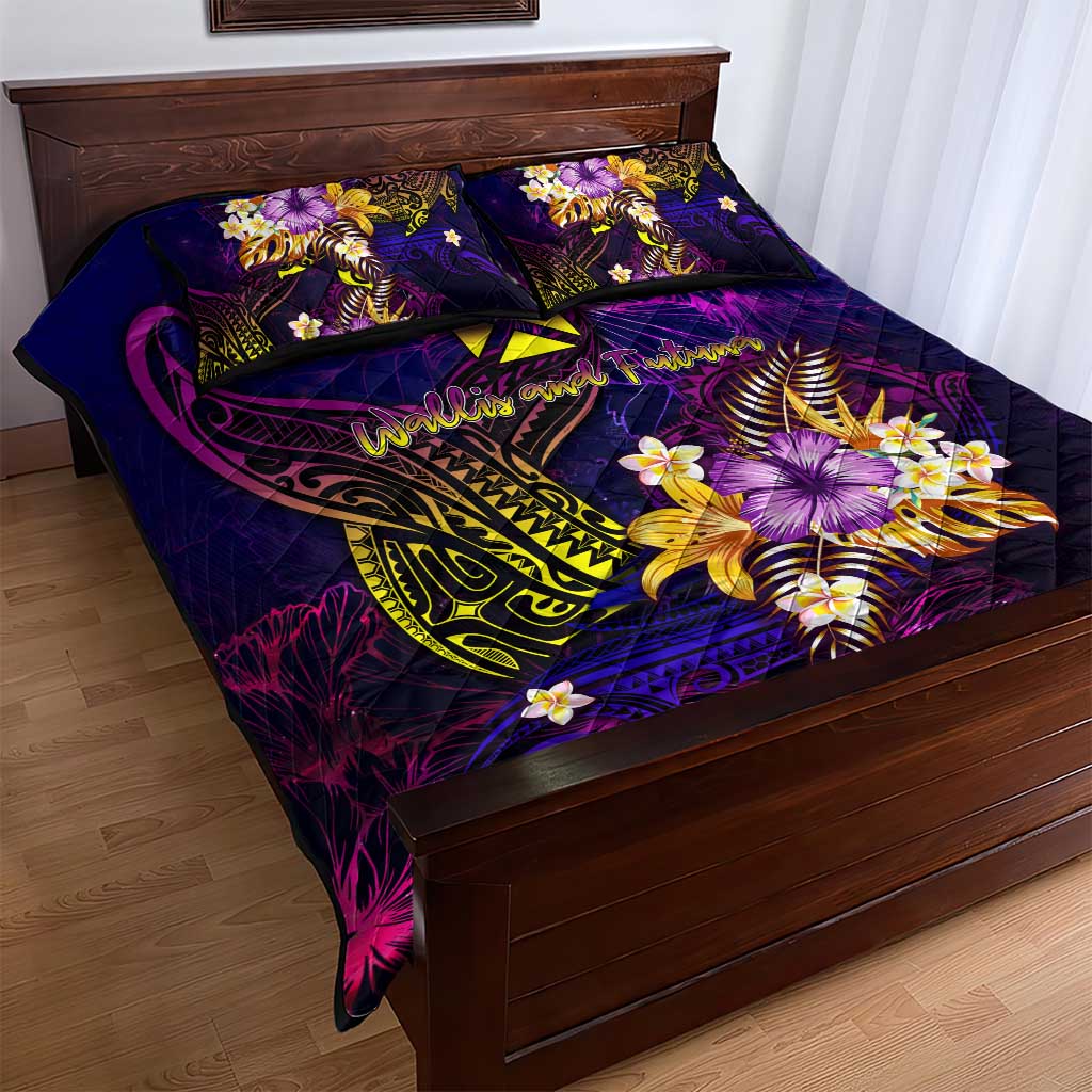Wallis and Futuna Quilt Bed Set Whale Hibiscus Polynesian DT02 - Polynesian Pride