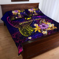 Wallis and Futuna Quilt Bed Set Whale Hibiscus Polynesian DT02 - Polynesian Pride