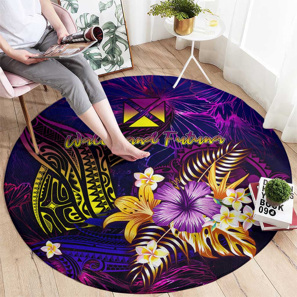 Wallis and Futuna Round Carpet Whale Hibiscus Polynesian DT02 - Polynesian Pride
