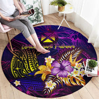 Wallis and Futuna Round Carpet Whale Hibiscus Polynesian DT02 - Polynesian Pride