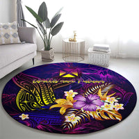 Wallis and Futuna Round Carpet Whale Hibiscus Polynesian DT02 - Polynesian Pride