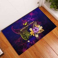 Wallis and Futuna Rubber Doormat Whale Hibiscus Polynesian DT02 - Polynesian Pride