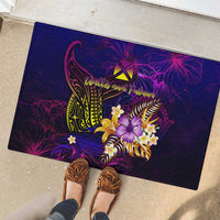 Wallis and Futuna Rubber Doormat Whale Hibiscus Polynesian DT02 - Polynesian Pride