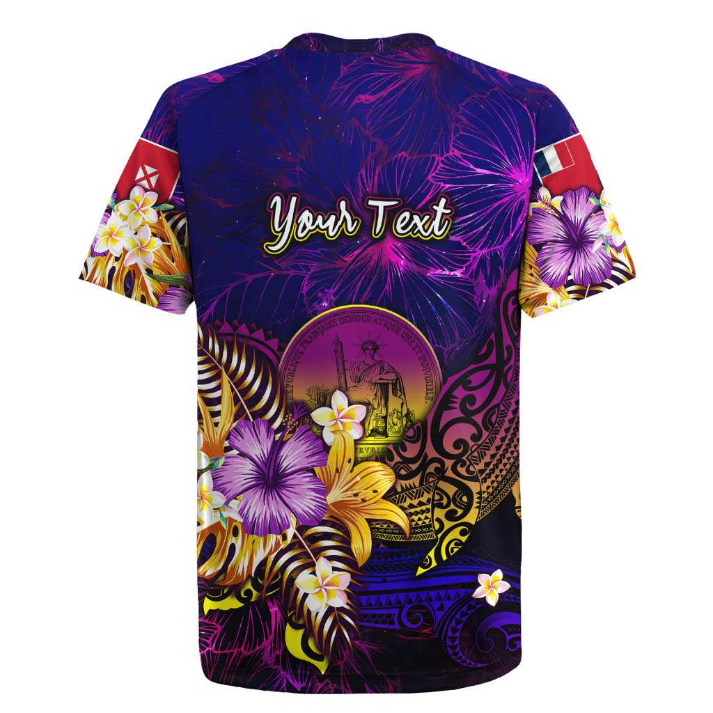 Wallis and Futuna Rugby Jersey Whale Hibiscus Polynesian DT02 - Polynesian Pride