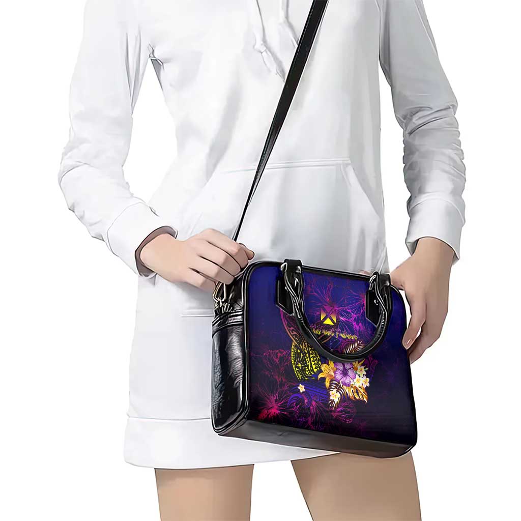 Wallis and Futuna Shoulder Handbag Whale Hibiscus Polynesian DT02 - Polynesian Pride