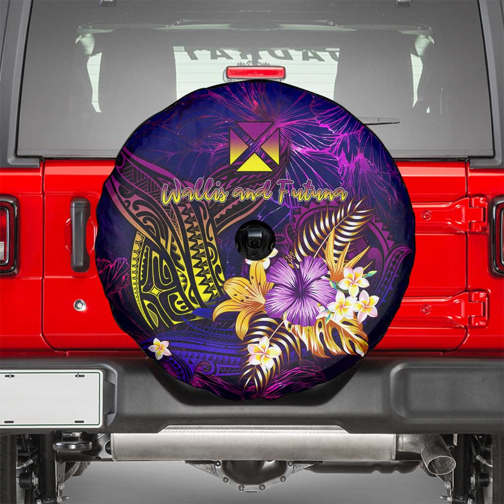 Wallis and Futuna Spare Tire Cover Whale Hibiscus Polynesian DT02 - Polynesian Pride