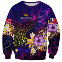 Wallis and Futuna Sweatshirt Whale Hibiscus Polynesian DT02 Unisex Purple - Polynesian Pride