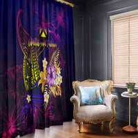 Wallis and Futuna Window Curtain Whale Hibiscus Polynesian DT02 - Polynesian Pride