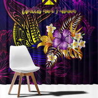 Wallis and Futuna Window Curtain Whale Hibiscus Polynesian DT02 - Polynesian Pride