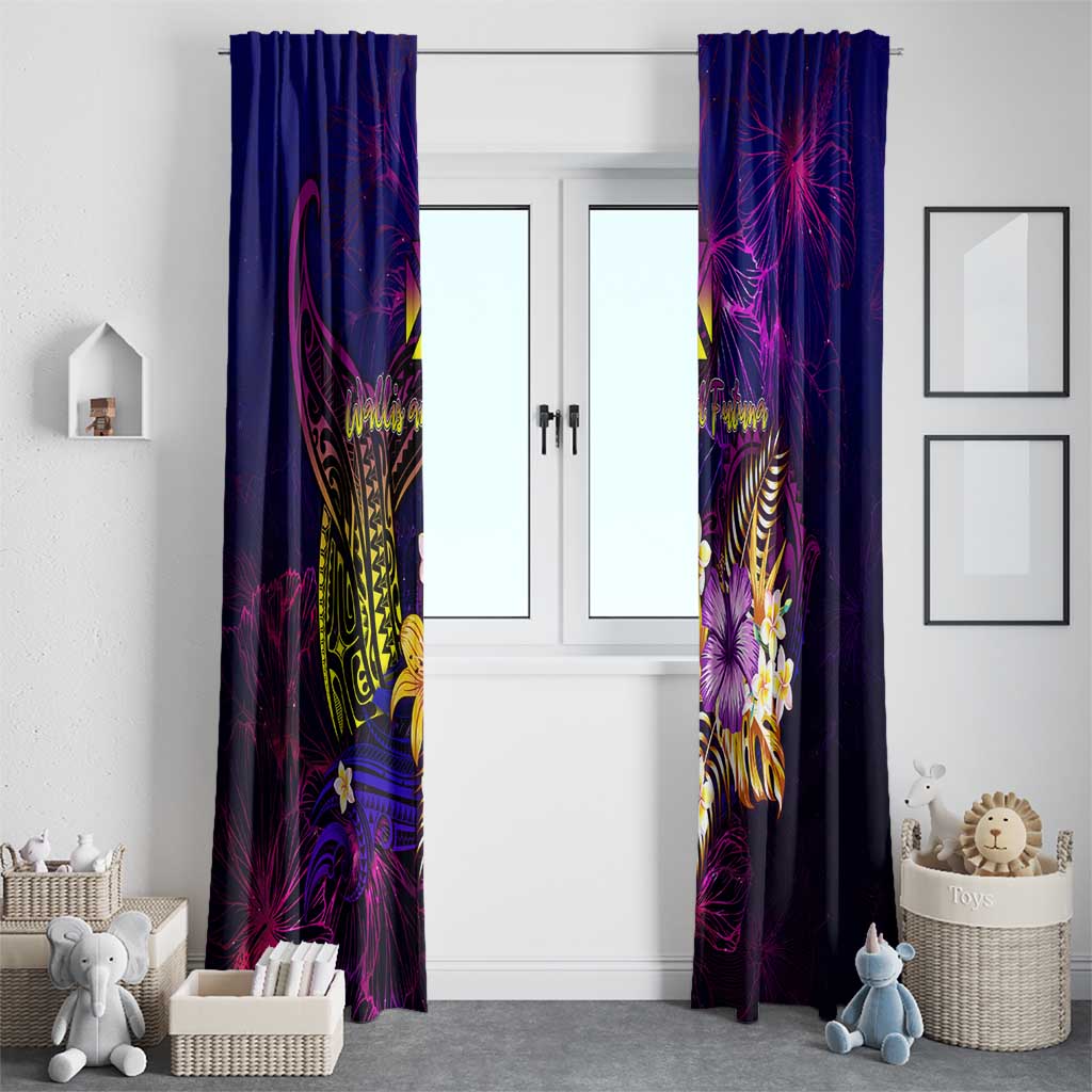Wallis and Futuna Window Curtain Whale Hibiscus Polynesian DT02 - Polynesian Pride