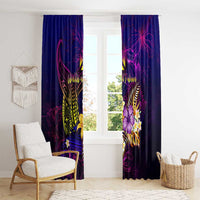 Wallis and Futuna Window Curtain Whale Hibiscus Polynesian DT02 - Polynesian Pride
