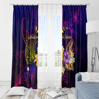 Wallis and Futuna Window Curtain Whale Hibiscus Polynesian DT02 - Polynesian Pride