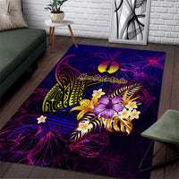 New Caledonia Area Rug Whale Hibiscus Polynesian DT02 Purple - Polynesian Pride