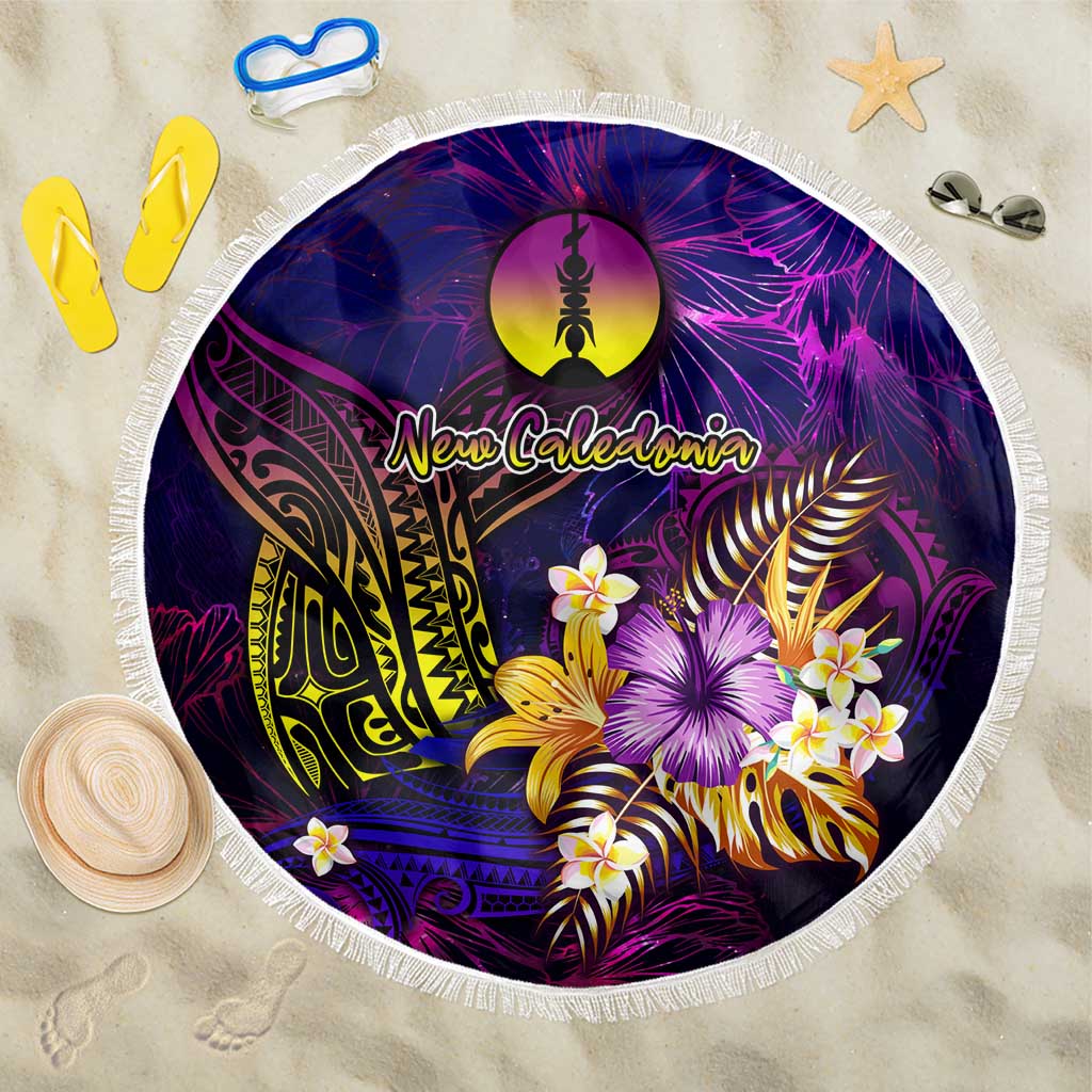 New Caledonia Beach Blanket Whale Hibiscus Polynesian DT02 One Size 150cm Purple - Polynesian Pride