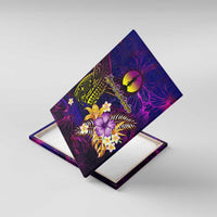 New Caledonia Canvas Wall Art Whale Hibiscus Polynesian DT02 With Frame Purple - Polynesian Pride