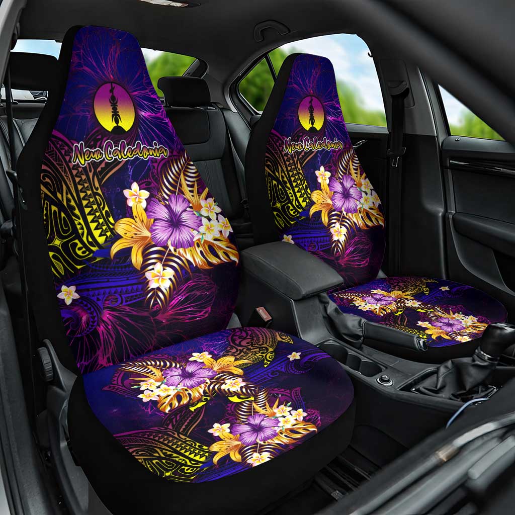 New Caledonia Car Seat Cover Whale Hibiscus Polynesian DT02 One Size Purple - Polynesian Pride