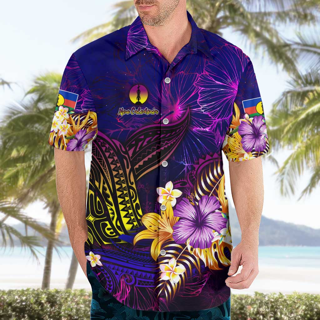 New Caledonia Hawaiian Shirt Whale Hibiscus Polynesian DT02 - Polynesian Pride