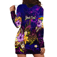 New Caledonia Hoodie Dress Whale Hibiscus Polynesian DT02 - Polynesian Pride