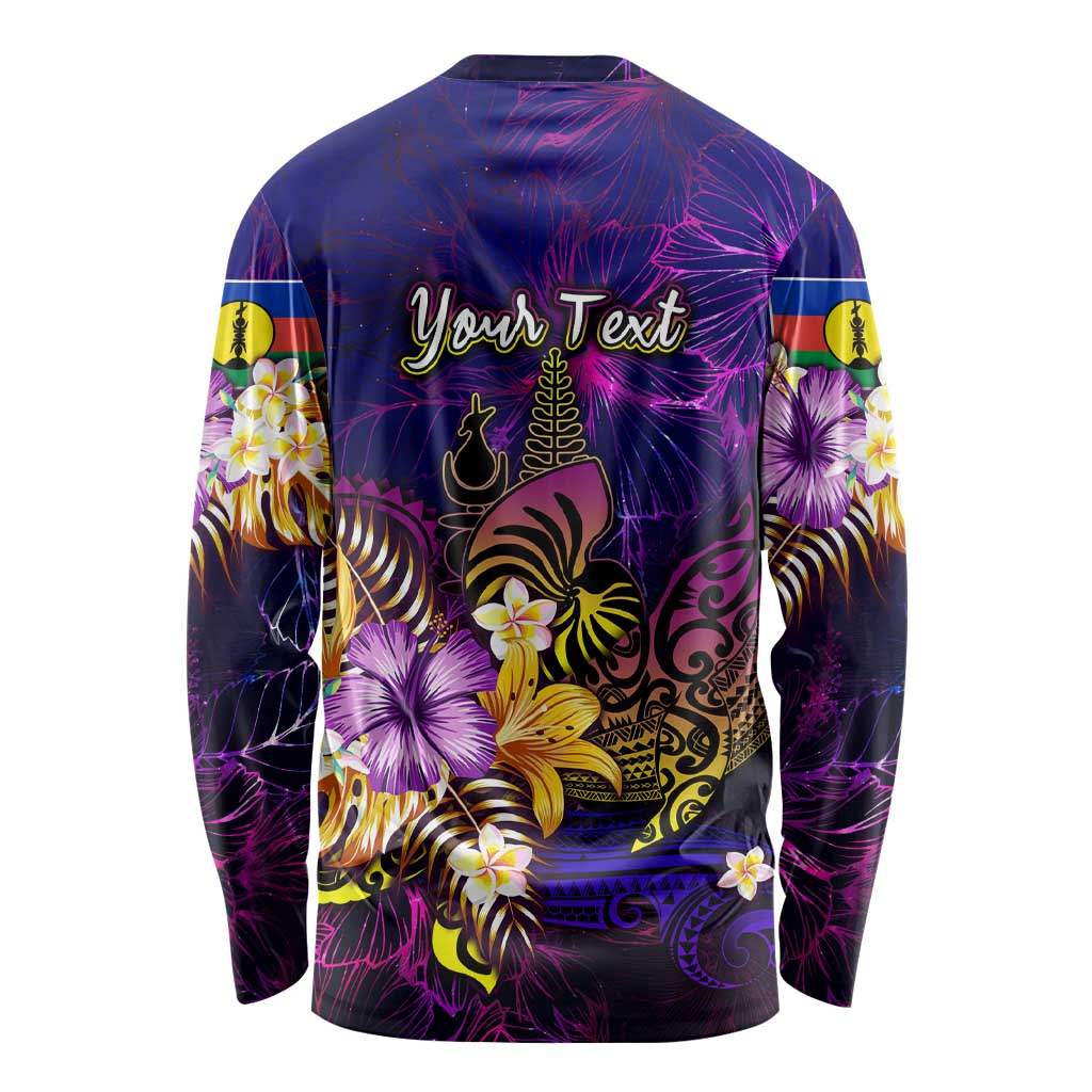 New Caledonia Long Sleeve Shirt Whale Hibiscus Polynesian DT02 - Polynesian Pride