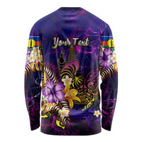 New Caledonia Long Sleeve Shirt Whale Hibiscus Polynesian DT02 - Polynesian Pride