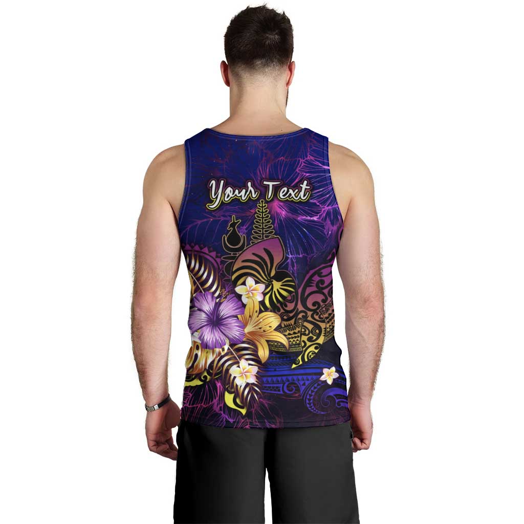 New Caledonia Men Tank Top Whale Hibiscus Polynesian DT02 - Polynesian Pride