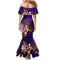 New Caledonia Mermaid Dress Whale Hibiscus Polynesian DT02 - Polynesian Pride