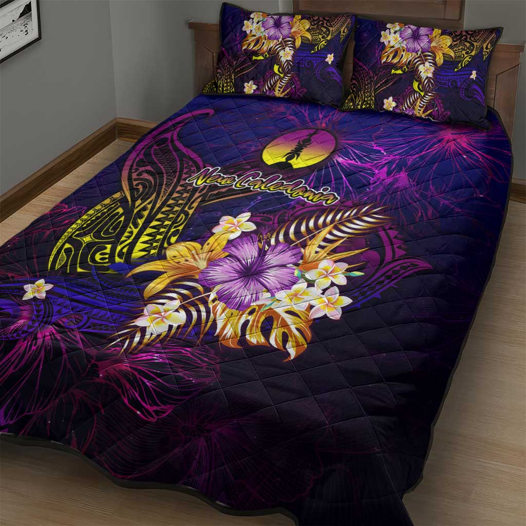 New Caledonia Quilt Bed Set Whale Hibiscus Polynesian DT02 - Polynesian Pride