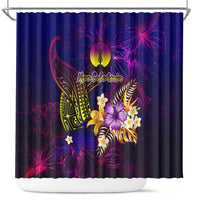 New Caledonia Shower Curtain Whale Hibiscus Polynesian DT02 Purple - Polynesian Pride