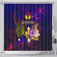 New Caledonia Shower Curtain Whale Hibiscus Polynesian DT02 - Polynesian Pride