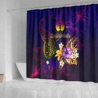 New Caledonia Shower Curtain Whale Hibiscus Polynesian DT02 - Polynesian Pride