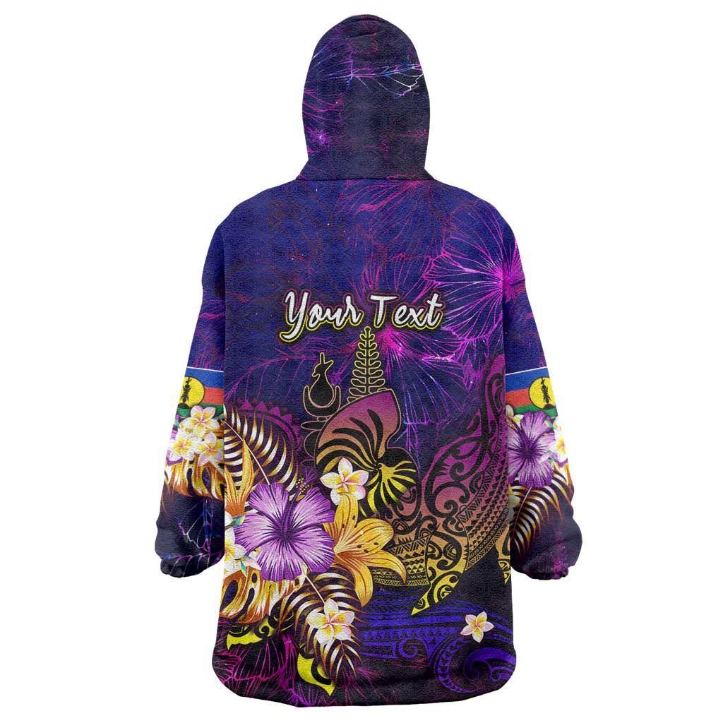 New Caledonia Wearable Blanket Hoodie Whale Hibiscus Polynesian DT02 - Polynesian Pride