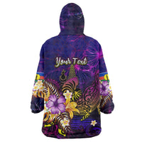 New Caledonia Wearable Blanket Hoodie Whale Hibiscus Polynesian DT02 - Polynesian Pride